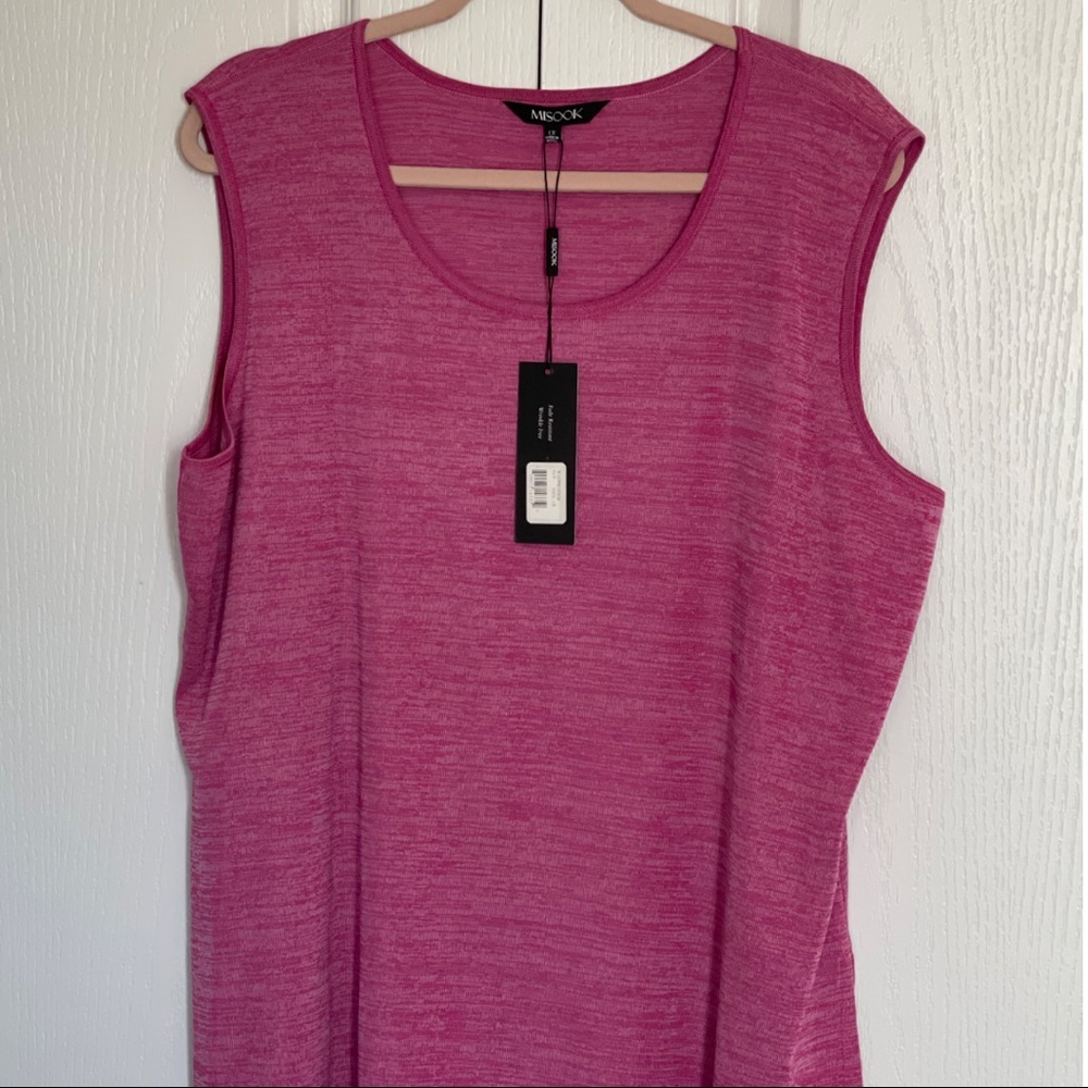 MISOOK Pink Sleeveless Classic Knit Tank Women’s Size:1X